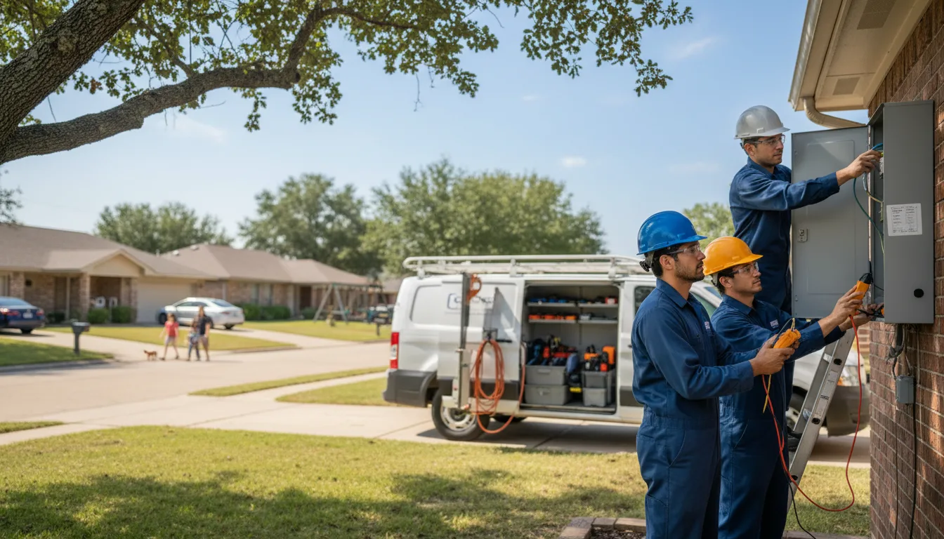 Certified electrician providing emergency electrical services in Sadler, TX